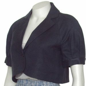 Theory denim blue linen blend shrug